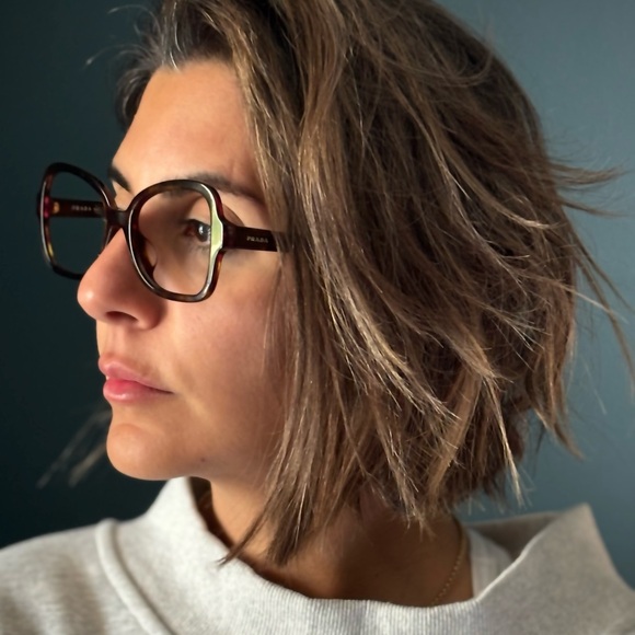 Prada VPR 25S-F 2AU-1O1 Butterfly Dark Havana size 53/18/135 Italy Eyeglasses - Picture 9 of 11